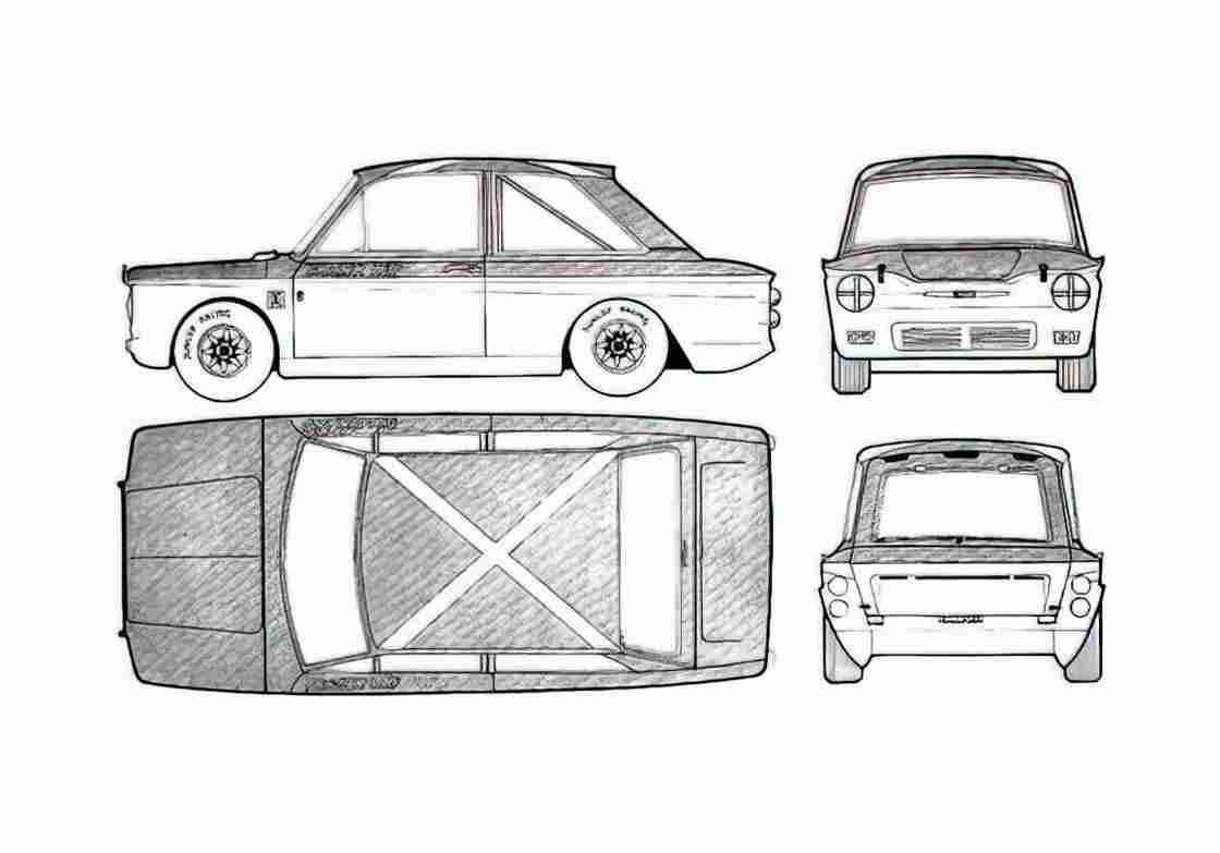 Blueprint Hillman Imp Sport Coupe 1967 A4 Photo Print