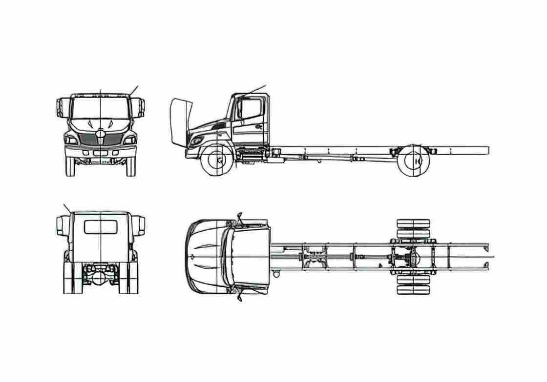 Blueprint Hino 238 Truck 2009 A4 Photo Print