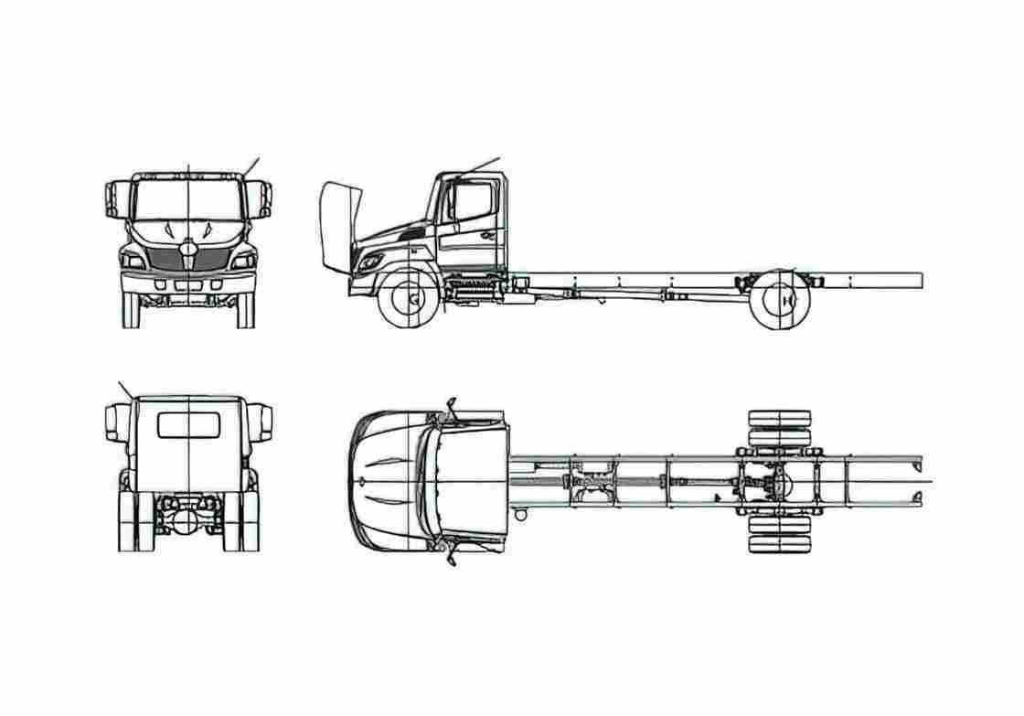 Blueprint Hino 258 Truck 2009 A4 Photo Print