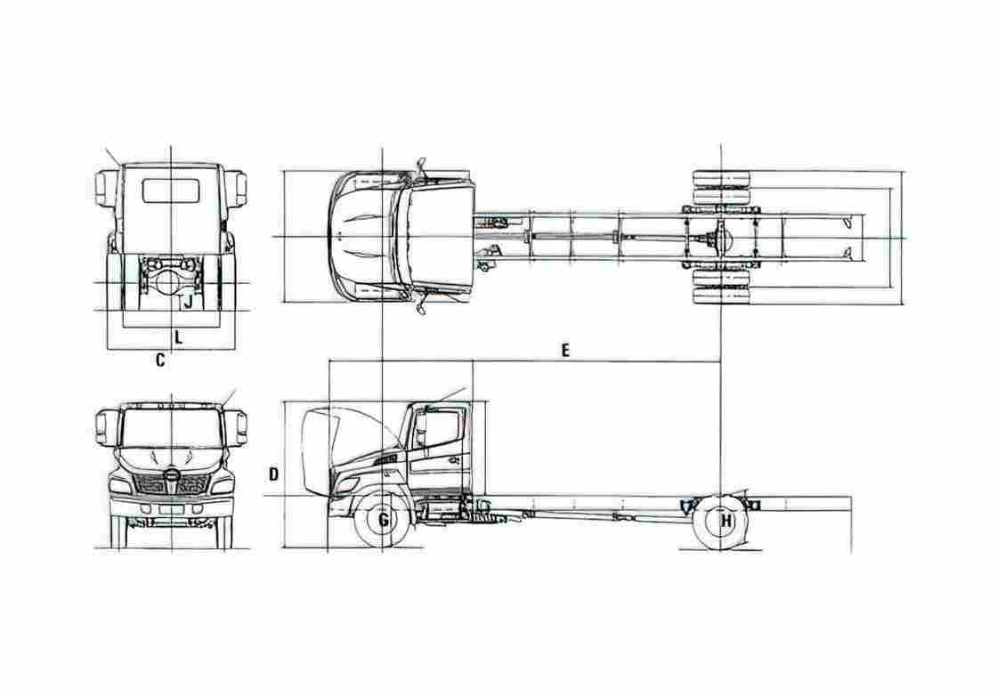 Blueprint Hino 258ALP Truck 2009 A4 Photo Print