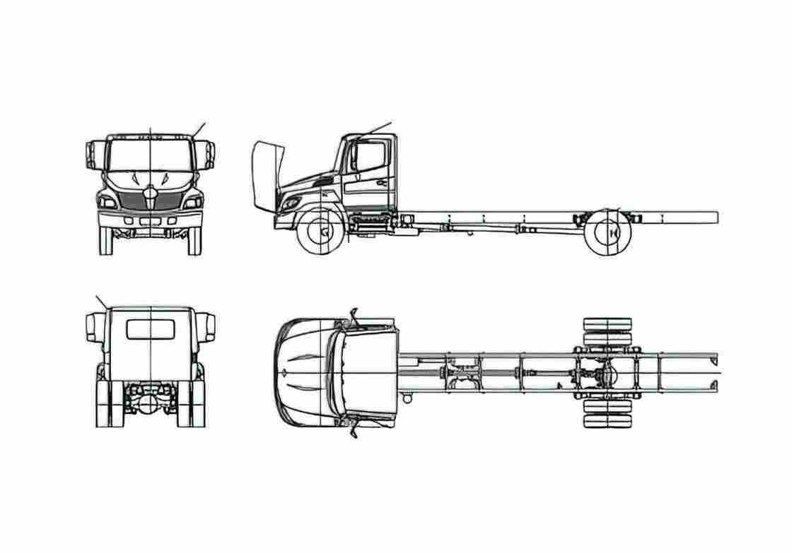 Blueprint Hino 268 Truck 2009 A4 Photo Print