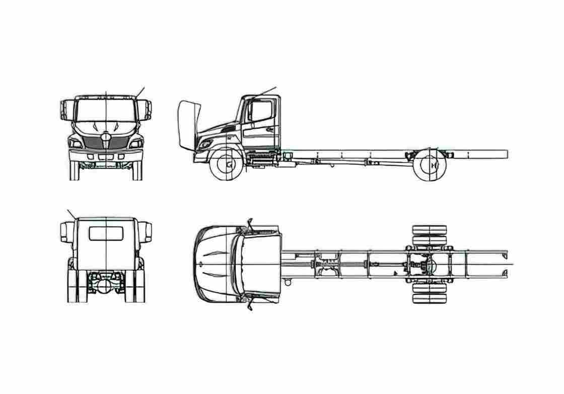 Blueprint Hino 268A Truck 2009 A4 Photo Print
