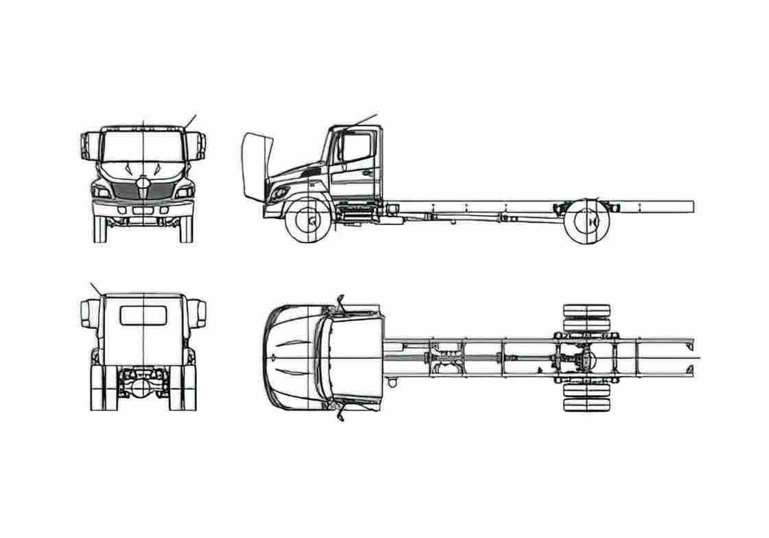 Blueprint Hino 338 Truck 2009 A4 Photo Print
