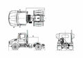 Blueprint Hino 338CT Truck 2009 A4 Photo Print