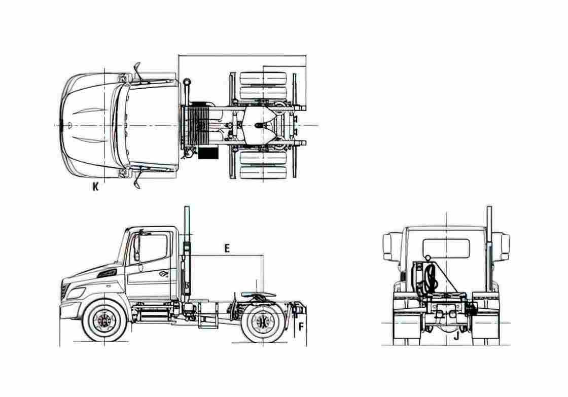 Blueprint Hino 338CT Truck 2009 A4 Photo Print