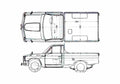Blueprint Hino Briska 1300 Pick up 1965 A4 Photo Print