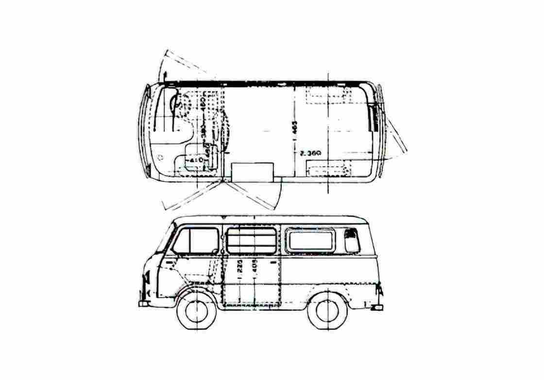 Blueprint Hino Commerce Van 1961 A4 Photo Print