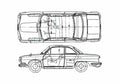 Blueprint Hino Contessa 1300 L Coupe 1966 A4 Photo Print