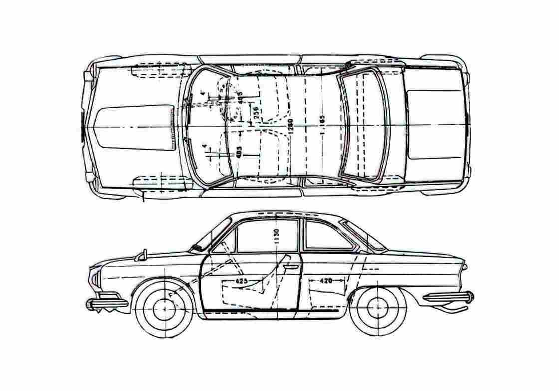 Blueprint Hino Contessa 1300 L Coupe 1966 A4 Photo Print