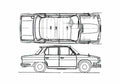 Blueprint Hino Contessa 1300 Sedan 1964 A4 Photo Print