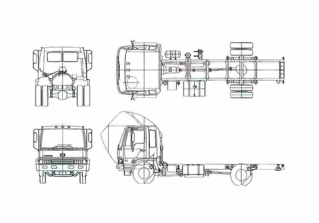 Blueprint Hino FD2320 DH Truck 1989 A4 Photo Print