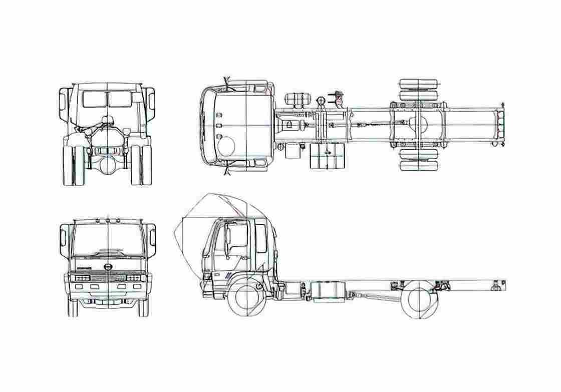 Blueprint Hino FE2620 Truck 1989 A4 Photo Print