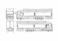Blueprint Hino Profear 11 ton Truck 2004 A4 Photo Print
