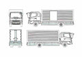 Blueprint Hino Ranger Pro Cargo Truck 2001 A4 Photo Print