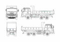 Blueprint Hino ZM Dump Truck A4 Photo Print