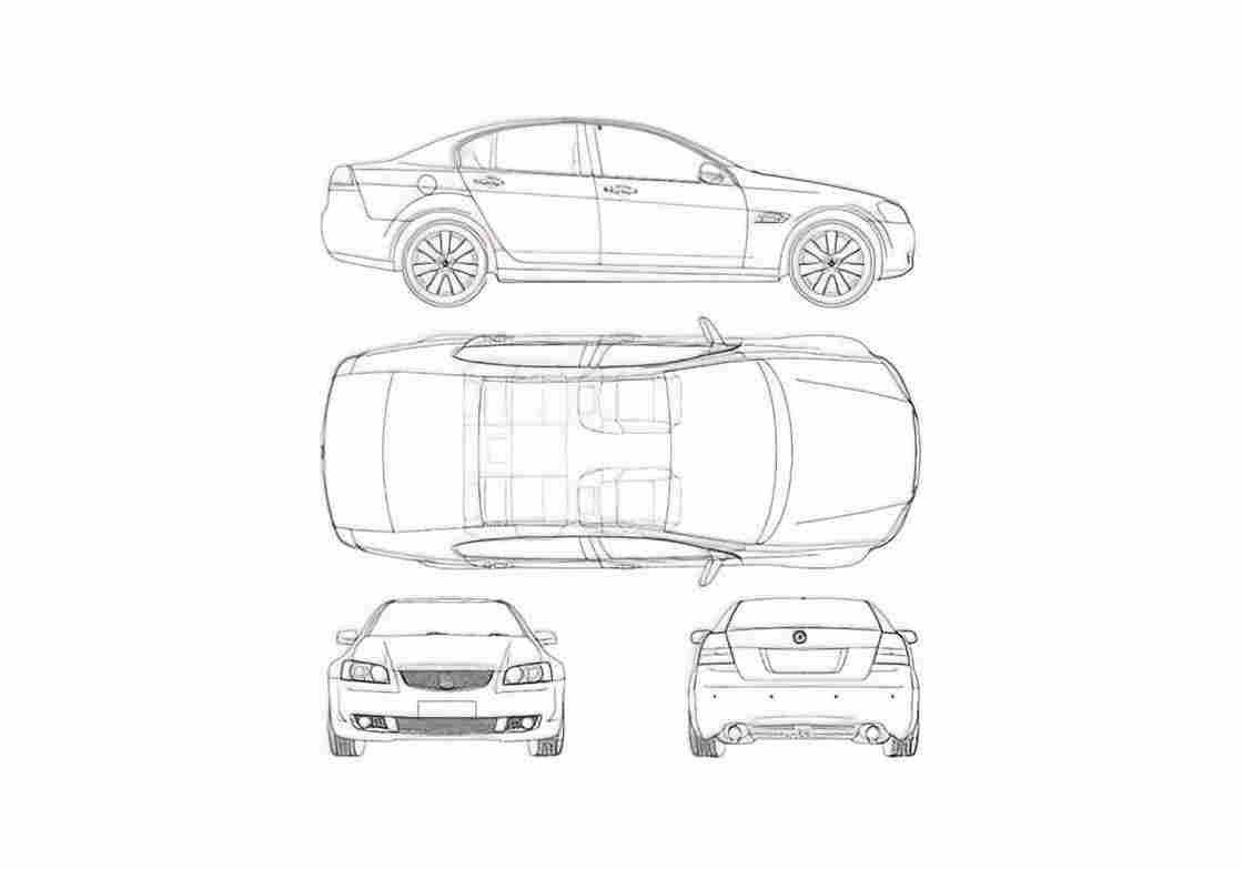 Blueprint Holden Calais Sedan 2006 A4 Photo Print