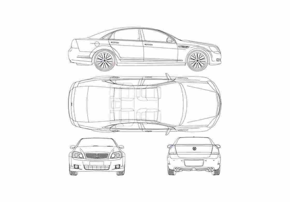 Blueprint Holden Caprice Sedan 2006 A4 Photo Print