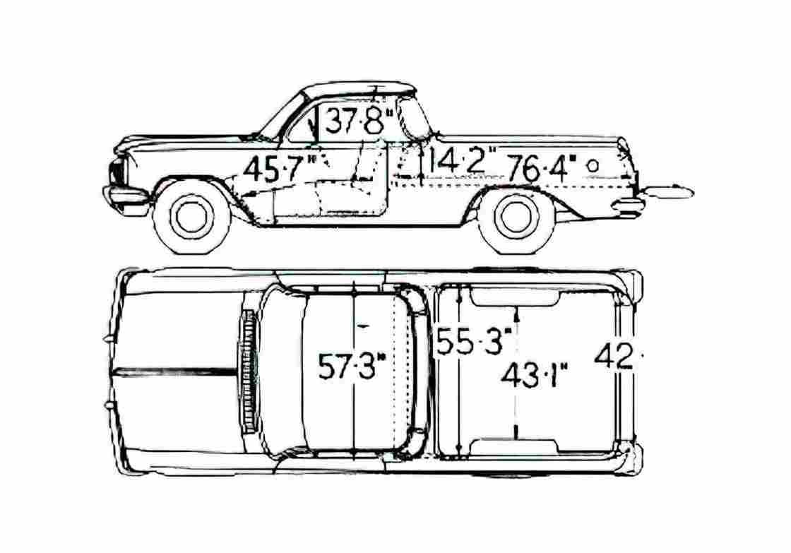 Blueprint Holden EH Commercial Pick up 1966 A4 Photo Print