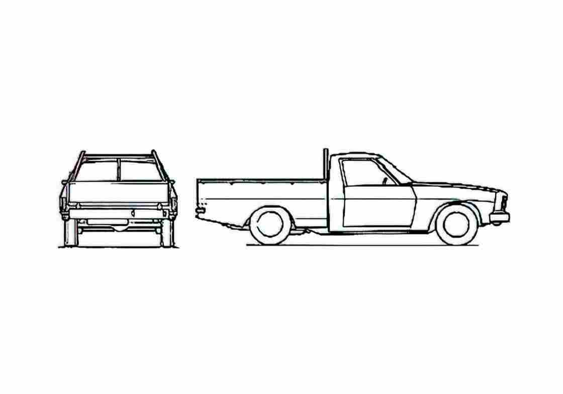 Blueprint Holden HQ One Tonner Pick up 1974 A4 Photo Print