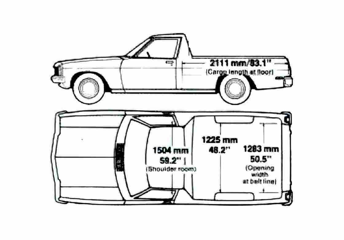 Blueprint Holden HX UTE Pick up 1976 A4 Photo Print