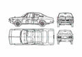 Blueprint Honda 1300 Coupe 1970 A4 Photo Print