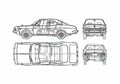 Blueprint Honda 1300 Coupe 1971 A4 Photo Print