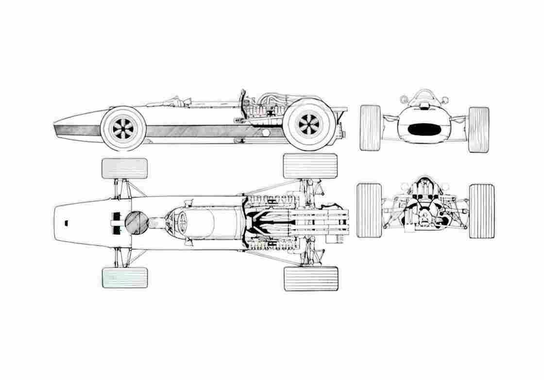 Blueprint Honda 3L V12 OW A4 Photo Print