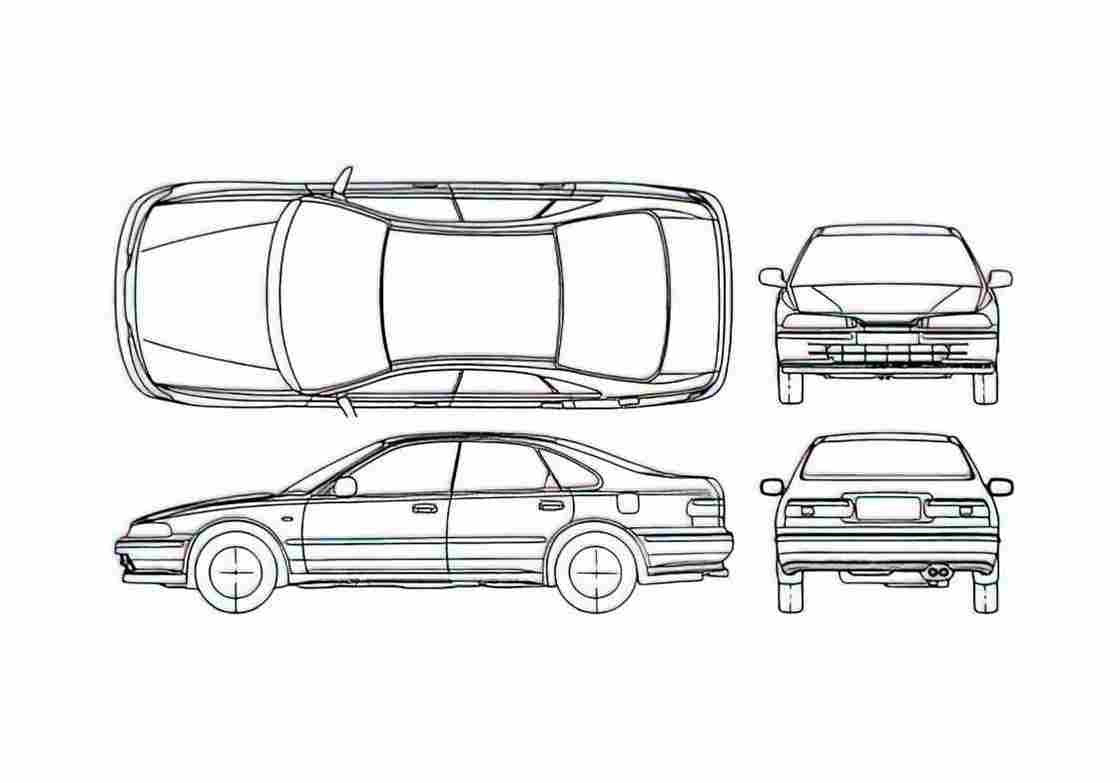 Blueprint Honda Accord 2.0iLS Aerodeck V CC7 Sedan 1993 A4 Photo Print