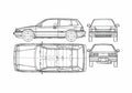 Blueprint Honda Accord Aerodeck Hatchback 1985 A4 Photo Print