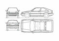 Blueprint Honda Accord Aerodeck Hatchback 1986 A4 Photo Print