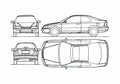 Blueprint Honda Accord Coupe 1994 A4 Photo Print
