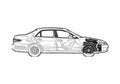Blueprint Honda Accord Ex Sedan 2003 A4 Photo Print