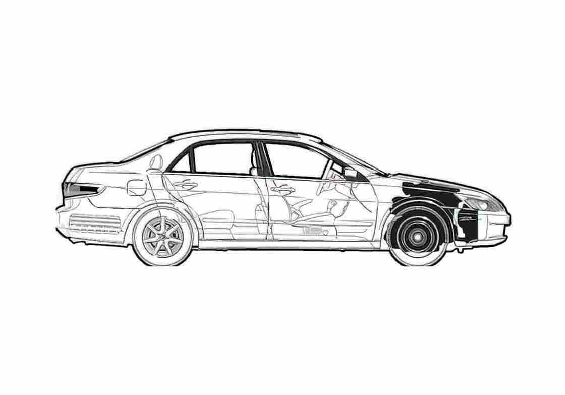 Blueprint Honda Accord Ex Sedan 2003 A4 Photo Print