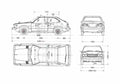 Blueprint Honda Accord Hatchback 1976 A4 Photo Print