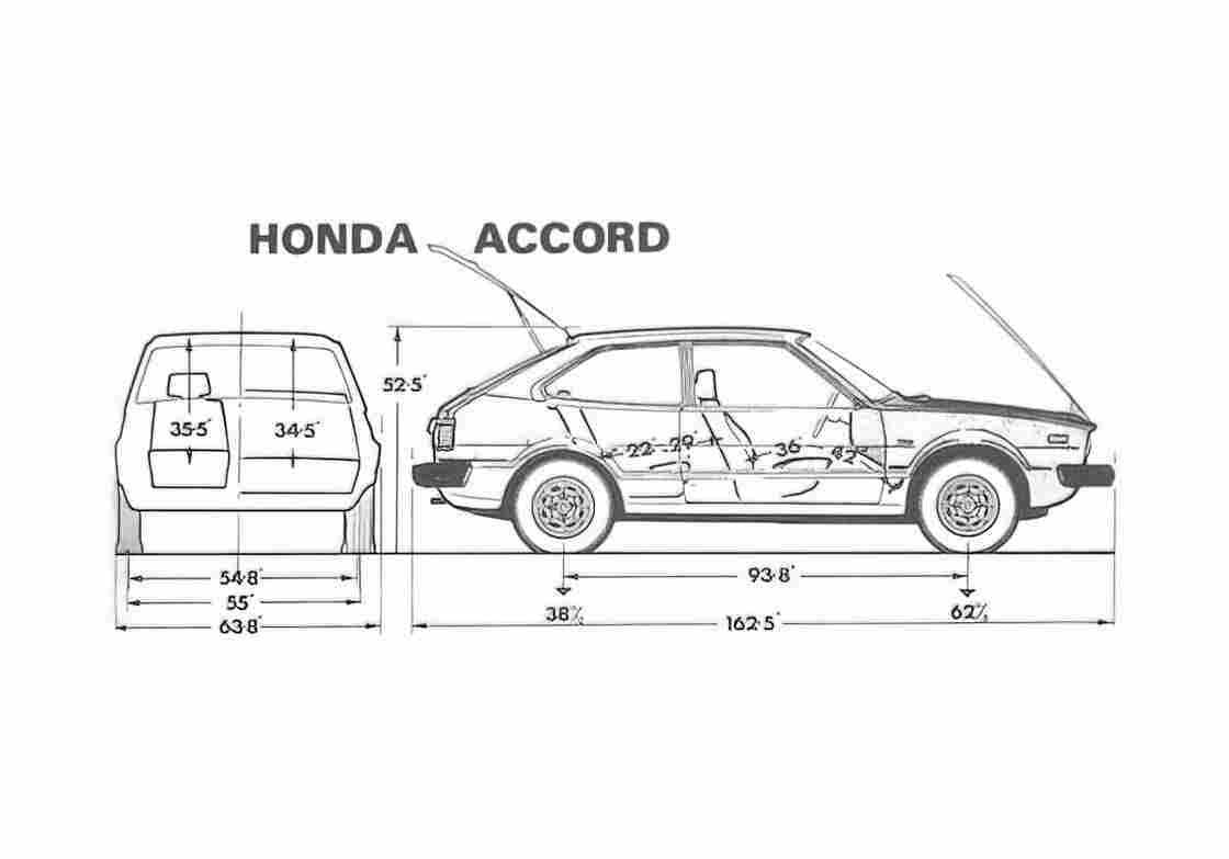 Blueprint Honda Accord Hatchback 1979 A4 Photo Print