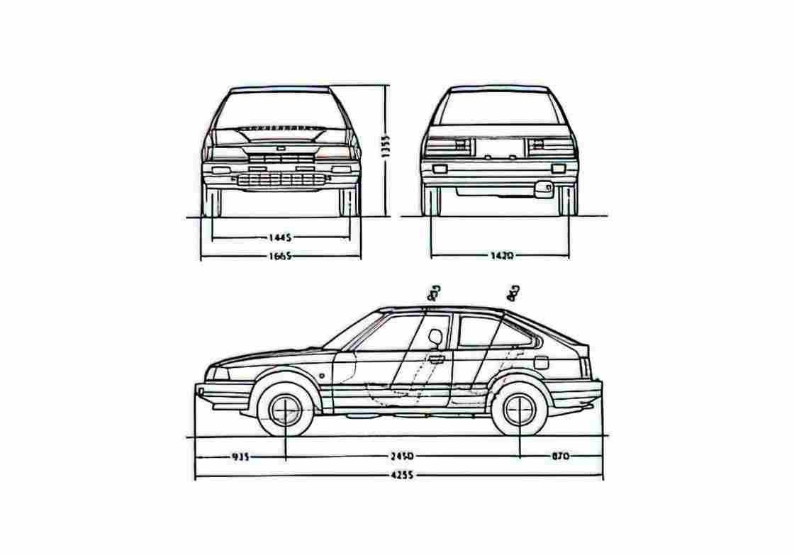 Blueprint Honda Accord II Hatchback 1985 A4 Photo Print