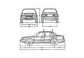 Blueprint Honda Accord II Saloon Sedan 1985 A4 Photo Print