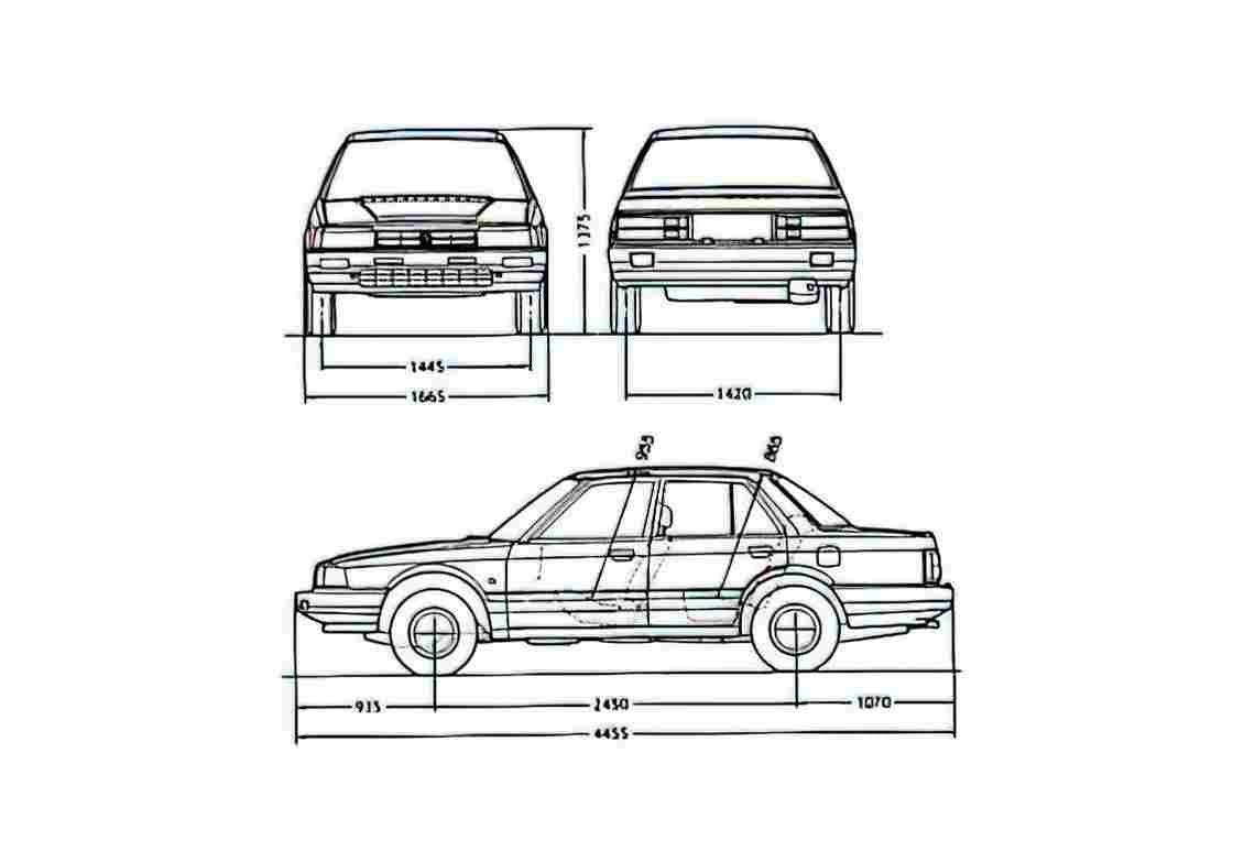 Blueprint Honda Accord II Saloon Sedan 1985 A4 Photo Print