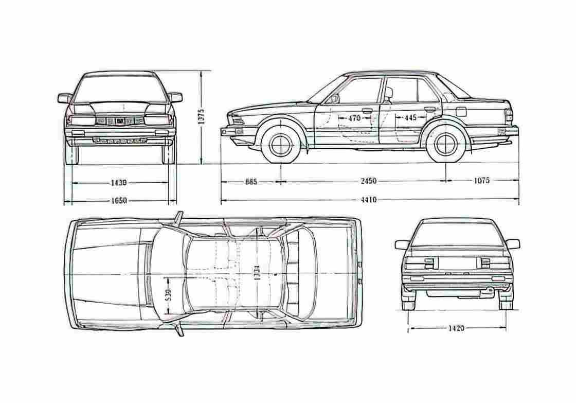 Blueprint Honda Accord II Sedan 1982 A4 Photo Print