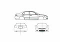 Blueprint Honda Accord SE 07 V6 Sedan 1993 A4 Photo Print