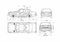 Blueprint Honda Accord Sedan 1977 A4 Photo Print