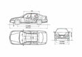 Blueprint Honda Accord Sedan 1993 A4 Photo Print