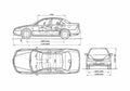 Blueprint Honda Accord Sedan 1997 A4 Photo Print