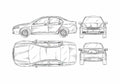 Blueprint Honda Accord Sedan 2002 A4 Photo Print