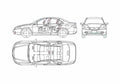 Blueprint Honda Accord Sedan 2005 A4 Photo Print
