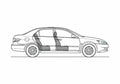 Blueprint Honda Accord VII EX Sedan 2003 A4 Photo Print