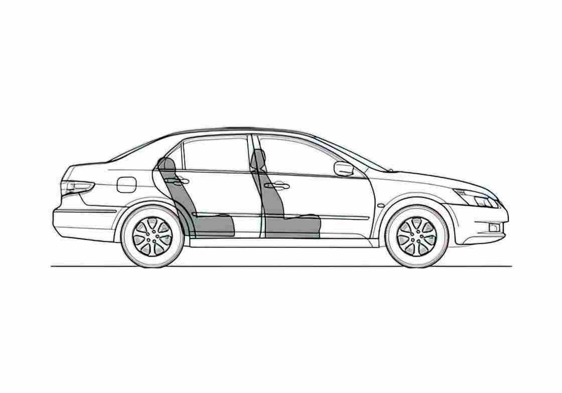 Blueprint Honda Accord VII EX Sedan 2003 A4 Photo Print