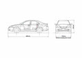 Blueprint Honda Accord VII Saloon Sedan 2006 A4 Photo Print