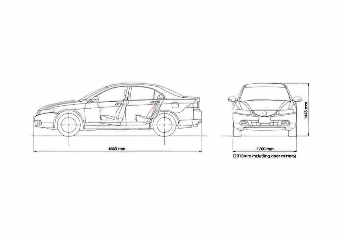 Blueprint Honda Accord VII Saloon Sedan 2006 A4 Photo Print