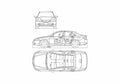 Blueprint Honda Accord VII Sedan 2003 A4 Photo Print